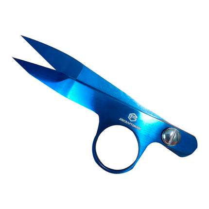 Jincraftsman®–4.6 Inch Bright Blue Titanium PU Leather Sheath Sew Tailor Embroidery Tool Knitting Wool Yarn Gift Office Scissor