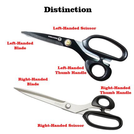 Jincraftsman®–8.5 Inch Black Titanium Left-Handed Ergonomically Handicrafts Cloth Fabric Sewing Stationery Tailor Office Scissor