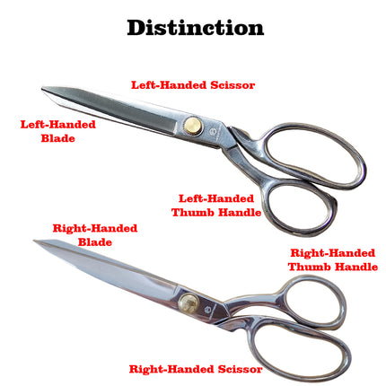 Jincraftsman®–8 Inch Integrated Whole Steel For Left-Handed People Handicraft Office Garment Leather Cutting Embroidery Sewing Tailor Scissor