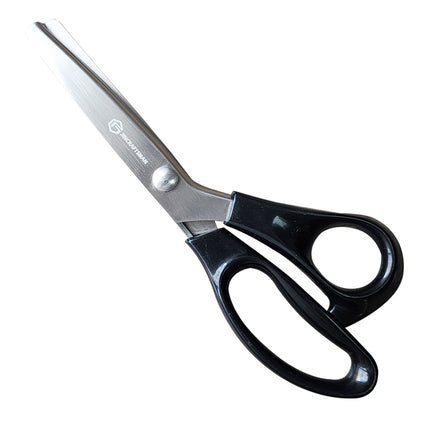 Jincraftsman®–9 Inch Vintage Black ABS Handle Triangular Toothed Serrated Special Stainless Steel Shear Blade Tailor Desiner Garment Clothing Knitting Fabric Needlework Handicraft Leather Cutting Embroidery Sewing Handmade DIY lace scissor