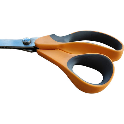 Jincraftsman®-9 Inch Triangle Teethed Shear Blade Orange Rubber Plastic Handle Clothes Tailor Sewing Scissor