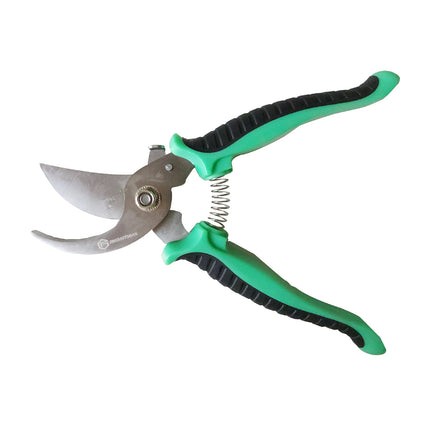 Jincraftsman®–7.5 Inch 5Cr Steel Bend Head Locked Blade Green TPR Handle Portable Ergonomic Powerful Household  Triming Bonsai Pruning Branch Garden Scissors