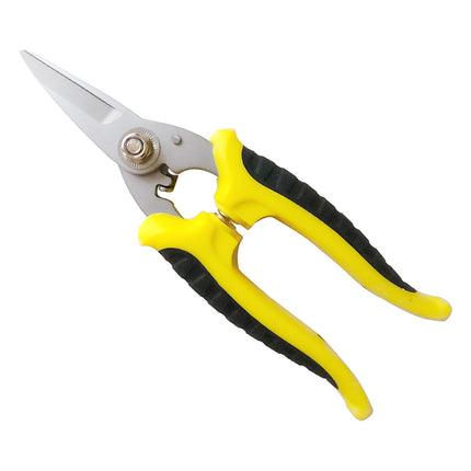 Jincraftsman®–8 Inch 5Cr Steel Tip Head Yellow TPR Handle With Locked Portable Pruning Bonsai Triming Branch Garden Scissors