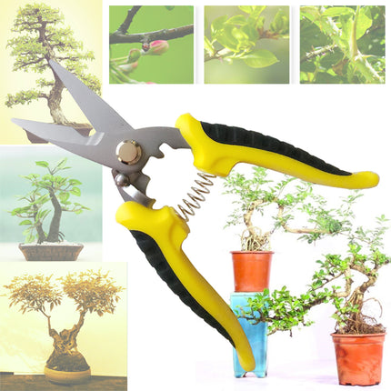 Jincraftsman®–8 Inch 5Cr Steel Tip Head Yellow TPR Handle With Locked Portable Pruning Bonsai Triming Branch Garden Scissors