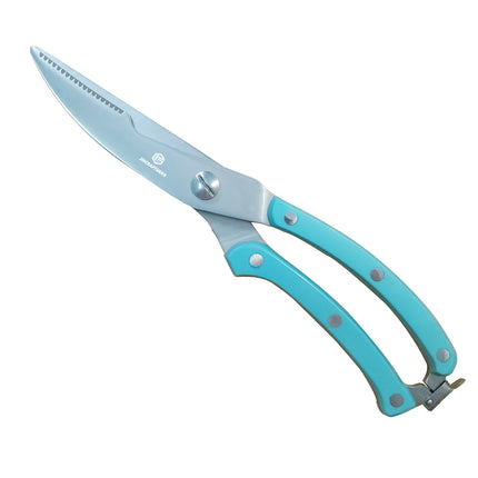 Jincraftsman®–10 Inch 5CR Stainess Steel Cyan ABS Ergonomic Handle Locked Tail Multifunctional Trimming Garden Office Outdoor Tools Homeware Kitchen Scissor