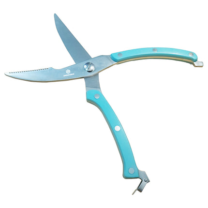 Jincraftsman®–10 Inch 5CR Stainess Steel Cyan ABS Ergonomic Handle Locked Tail Multifunctional Trimming Garden Office Outdoor Tools Homeware Kitchen Scissor