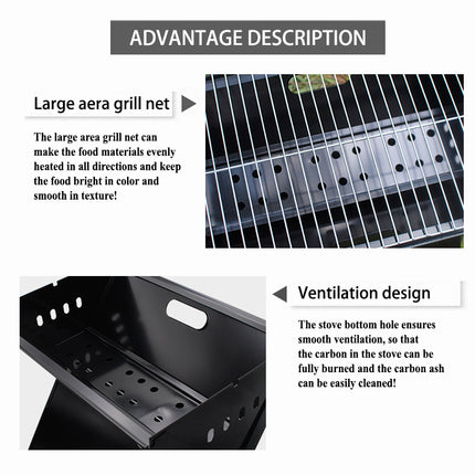 Haide®-Double Triangel X-Type Foldable Korean style BBQ Garden Camping Outdoor Portable charcoal Oven Grill Heater
