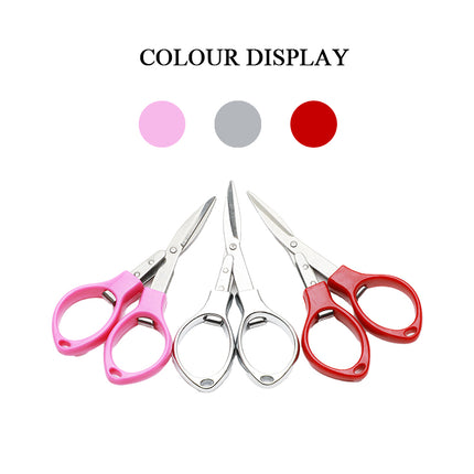 Jincraftsman®–A Sets Of 3 Pieces 3.9-Inch Portable Retractable Drawing-Type Colorful Handle Student Craft Office Travel Scissor