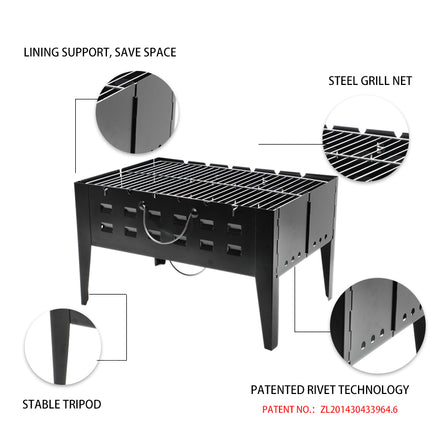 Haide®Table-Square Folding European Style Garden Outdoor Portable Barbecue Oven Grill