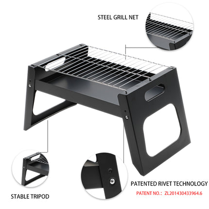 Haide®-V-Shape Foldable Portable European Style Garden Camping Barbecue Oven Gril