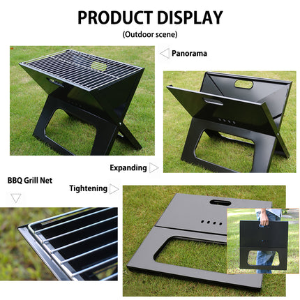 Jincraftsman®-X-Shaped Folding BBQ Garden Camping Portable Grill Stove Heater or Churrasqueira Commercial Grill Kebab Barbecue