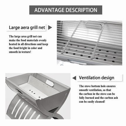 Haide®-X-arc Foldable Korean style BBQ Garden Camping Outdoor Portable charcoal Oven Grill Heater Churrasqueira Commercial Grill