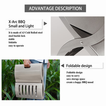 Haide®-X-arc Foldable Korean style BBQ Garden Camping Outdoor Portable charcoal Oven Grill Heater Churrasqueira Commercial Grill