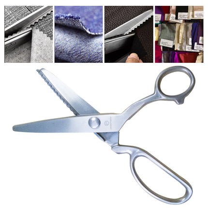 Jincraftsman®-8Inch Whole Steel Wire Drawing Thirteen Triangular Teeth Traditional Shape Tailor Sewing Clothing Toothed Scissor