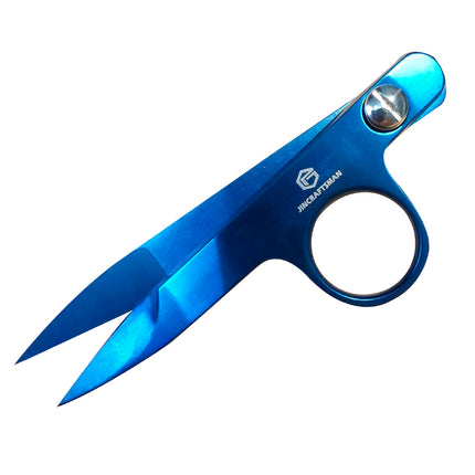 Jincraftsman®–4.6 Inch Bright Blue Titanium PU Leather Sheath Sew Tailor Embroidery Tool Knitting Wool Yarn Gift Office Scissor
