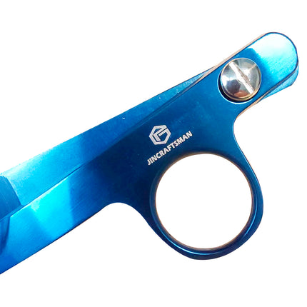 Jincraftsman®–4.6 Inch Bright Blue Titanium PU Leather Sheath Sew Tailor Embroidery Tool Knitting Wool Yarn Gift Office Scissor