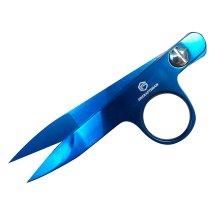 Jincraftsman®–4.6 Inch Bright Blue Titanium PU Leather Sheath Sew Tailor Embroidery Tool Knitting Wool Yarn Gift Office Scissor