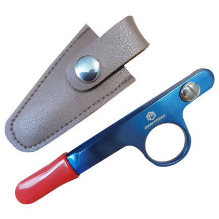 Jincraftsman®–4.6 Inch Bright Blue Titanium PU Leather Sheath Sew Tailor Embroidery Tool Knitting Wool Yarn Gift Office Scissor