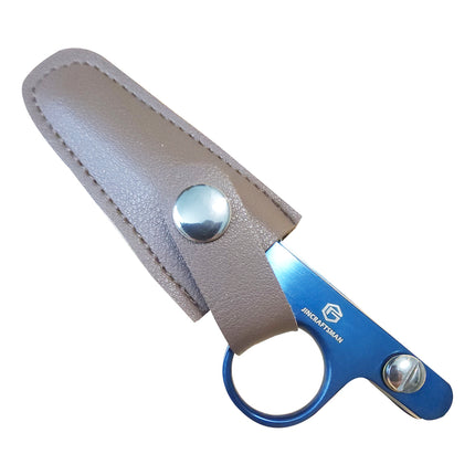 Jincraftsman®–4.6 Inch Bright Blue Titanium PU Leather Sheath Sew Tailor Embroidery Tool Knitting Wool Yarn Gift Office Scissor