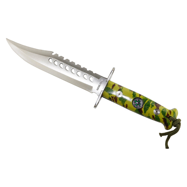 Jincraftsman®–13Inch Integrated Whole Steel Camo With Compass Handle Classic Hunting Camping Survival Knife