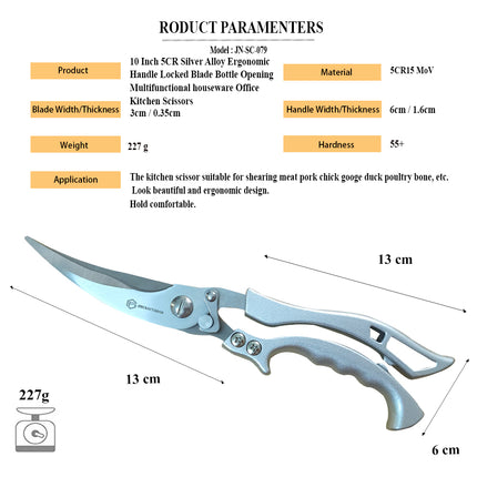 Jincraftsman®–10 Inch 5CR Steel Lockable Blade Alloy Handle Portable Ergonomic Powerful Household Triming Bonsai Pruning Plant Flower Twig Gardening Branch Scissors