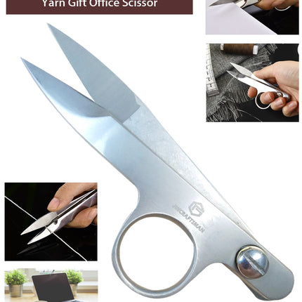 Jincraftsman®4.6 Inch Matte Pearl Silver Titanium PU Leather Sheath Embroidery Tool Wool Yarn Gift Office Tailor Sew Knitting Scissor