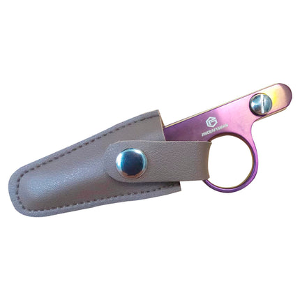 Jincraftsman®–4.6 Inch Dark Purple Titanium PU Leather Sheath Sew Embroidery Tool Knitting Wool Yarn Gift Office Tailor Scissor