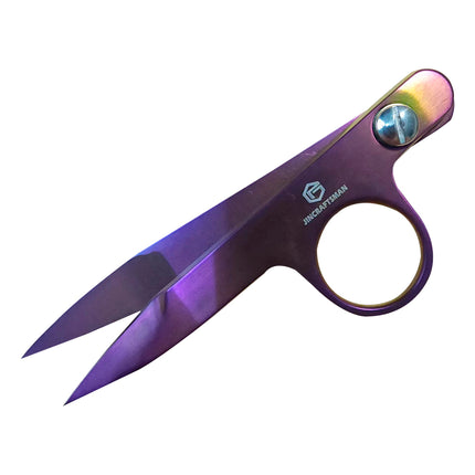 Jincraftsman®–4.6 Inch Dark Purple Titanium PU Leather Sheath Sew Embroidery Tool Knitting Wool Yarn Gift Office Tailor Scissor