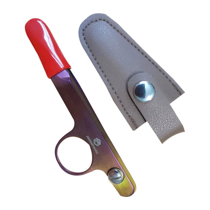 Jincraftsman®–4.6 Inch Dark Purple Titanium PU Leather Sheath Sew Embroidery Tool Knitting Wool Yarn Gift Office Tailor Scissor