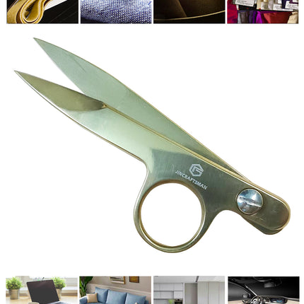 Jincraftsman®4.6 Inch Golden Yellow Titanium PU Leather Sheath Embroidery Tool Wool Yarn Gift Office Tailor Sew Knitting Scissor